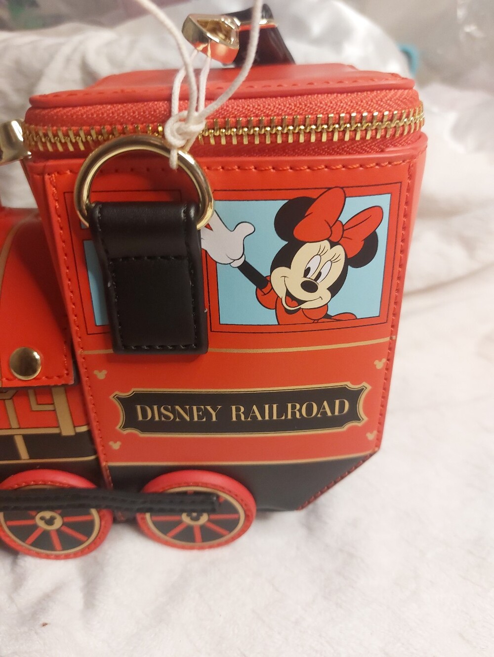 Disney Parks Loungefly Railroad Train Mickey Minnie Mouse Crossbody Bag NWT 2026 - Picture 6 of 9